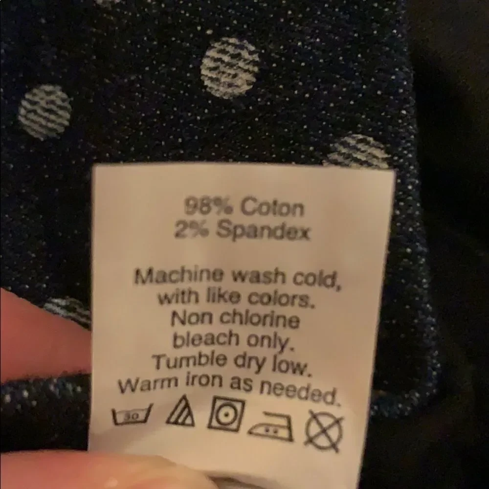 ✨J Crew Postcard Mini Skirt in Indigo Dot Denim - Picture 6 of 6